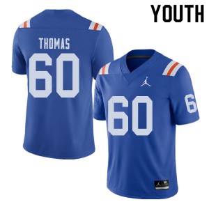 Jordan Brand Youth #60 Da'Quan Thomas Florida Gators Throwback Alternate College Football Jerseys 456259-505