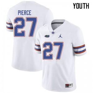 Jordan Brand Youth #27 Dameon Pierce Florida Gators College Football Jerseys White 611877-383