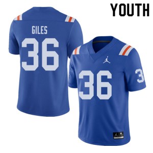 Jordan Brand Youth #36 Eddie Giles Florida Gators Throwback Alternate College Football Jerseys 617809-477