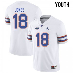 Jordan Brand Youth #18 Jalon Jones Florida Gators College Football Jerseys White 976455-708