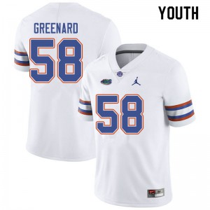 Jordan Brand Youth #58 Jonathan Greenard Florida Gators College Football Jerseys White 345967-640