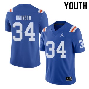 Jordan Brand Youth #34 Lacedrick Brunson Florida Gators Throwback Alternate College Football Jerseys 449065-541