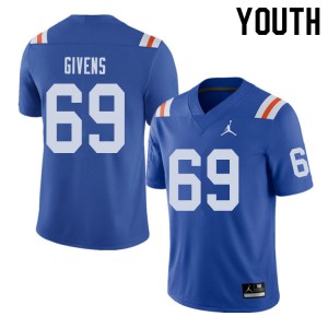 Jordan Brand Youth #69 Marcus Givens Florida Gators Throwback Alternate College Football Jerseys 747976-419