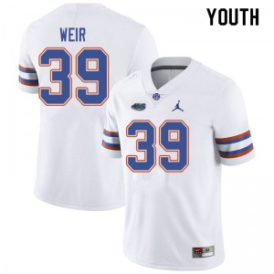 Jordan Brand Youth #39 Michael Weir Florida Gators College Football Jerseys White 458915-317