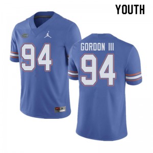 Jordan Brand Youth #94 Moses Gordon III Florida Gators College Football Jerseys Blue 870834-796