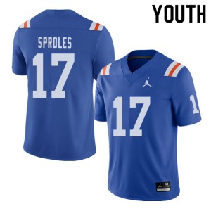 Jordan Brand Youth #17 Nick Sproles Florida Gators Throwback Alternate College Football Jerseys 919361-177