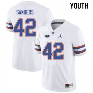 Jordan Brand Youth #42 Umstead Sanders Florida Gators College Football Jerseys White 603014-406