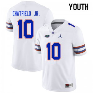 Youth #10 Andrew Chatfield Jr. Florida Gators College Football Jerseys White 646719-991