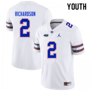 Youth #2 Anthony Richardson Florida Gators College Football Jerseys White 409616-168