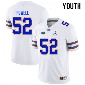 Youth #52 Antwuan Powell Florida Gators College Football Jerseys White 494042-817