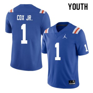 Youth #1 Brenton Cox Jr. Florida Gators College Football Jerseys Throwback 285314-117