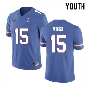Youth #15 Derek Wingo Florida Gators College Football Jerseys Blue 247492-357