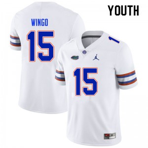 Youth #15 Derek Wingo Florida Gators College Football Jerseys White 409622-484