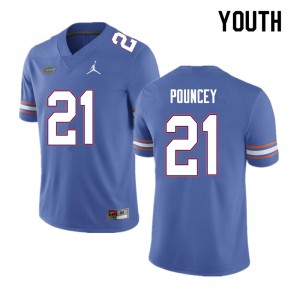 Youth #21 Ethan Pouncey Florida Gators College Football Jerseys Blue 625689-551