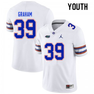 Youth #39 Fenley Graham Florida Gators College Football Jerseys White 973058-155