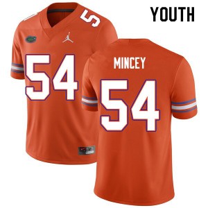 Youth #54 Gerald Mincey Florida Gators College Football Jerseys Orange 578738-325