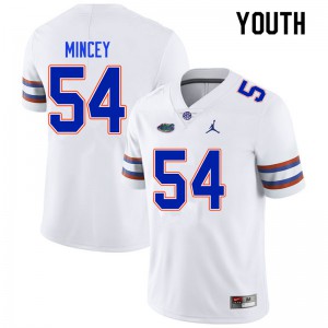 Youth #54 Gerald Mincey Florida Gators College Football Jerseys White 681722-295