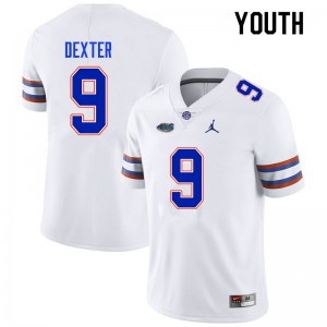 Youth #9 Gervon Dexter Florida Gators College Football Jerseys White 683720-950