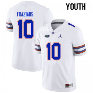 Youth #10 Ja'Quavion Fraziars Florida Gators College Football Jerseys White 435568-441
