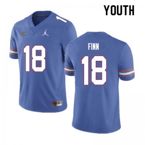 Youth #18 Jacob Finn Florida Gators College Football Jerseys Blue 977231-825