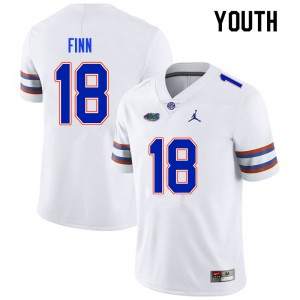 Youth #18 Jacob Finn Florida Gators College Football Jerseys White 285573-430