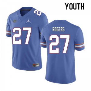 Youth #27 Jahari Rogers Florida Gators College Football Jerseys Blue 400766-671