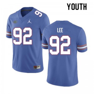 Youth #92 Jalen Lee Florida Gators College Football Jerseys Blue 829218-951