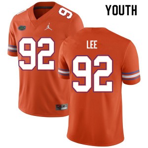 Youth #92 Jalen Lee Florida Gators College Football Jerseys Orange 171101-505