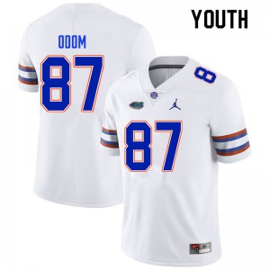Youth #87 Jonathan Odom Florida Gators College Football Jerseys White 754187-169