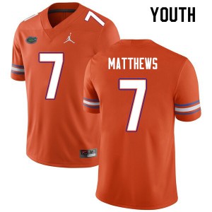 Youth #7 Luke Matthews Florida Gators College Football Jerseys Orange 512826-238