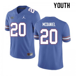 Youth #20 Mordecai McDaniel Florida Gators College Football Jerseys Blue 697899-164