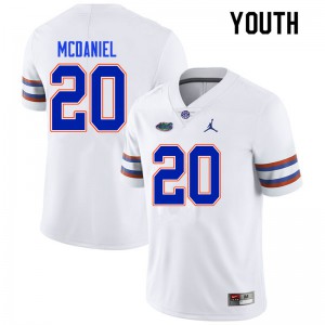 Youth #20 Mordecai McDaniel Florida Gators College Football Jerseys White 142738-472