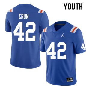 Youth #42 Quaylin Crum Florida Gators College Football Jerseys Throwback 467522-724