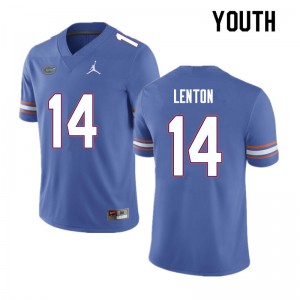 Youth #14 Quincy Lenton Florida Gators College Football Jerseys Blue 350078-453