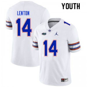 Youth #14 Quincy Lenton Florida Gators College Football Jerseys White 181240-205