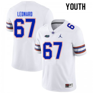 Youth #67 Richie Leonard Florida Gators College Football Jerseys White 868219-498