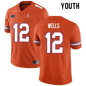 Youth #12 Rick Wells Florida Gators College Football Jerseys Orange 780202-612