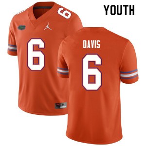 Youth #6 Shawn Davis Florida Gators College Football Jerseys Orange 173839-118