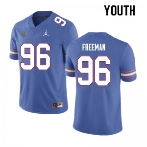 Youth #96 Travis Freeman Florida Gators College Football Jerseys Blue 341700-452