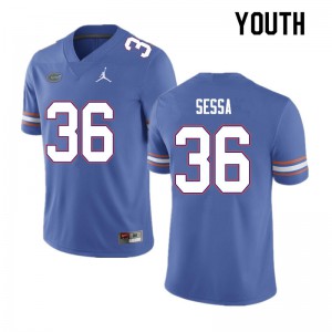 Youth #36 Zack Sessa Florida Gators College Football Jerseys Blue 485493-966