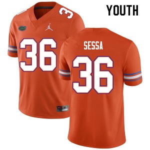 Youth #36 Zack Sessa Florida Gators College Football Jerseys Orange 510086-502