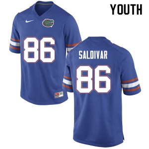Youth #86 Andres Saldivar Florida Gators College Football Jerseys Blue 836101-284
