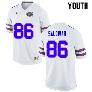 Youth #86 Andres Saldivar Florida Gators College Football Jerseys White 518553-393
