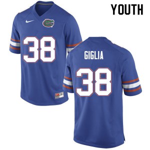 Youth #38 Anthony Giglia Florida Gators College Football Jerseys Blue 394242-177