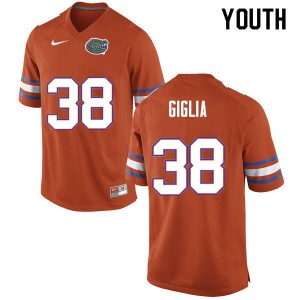 Youth #38 Anthony Giglia Florida Gators College Football Jerseys Orange 726242-280