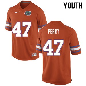 Youth #47 Austin Perry Florida Gators College Football Jerseys Orange 560672-649