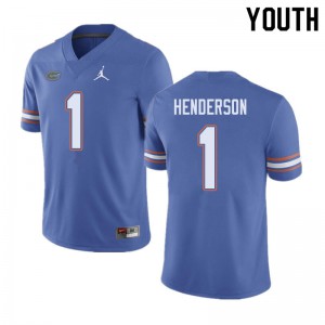 Jordan Brand Youth #1 CJ Henderson Florida Gators College Football Jerseys Blue 710638-924