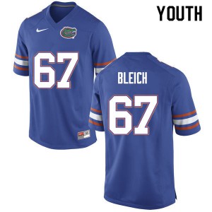 Youth #67 Christopher Bleich Florida Gators College Football Jerseys Blue 127764-351