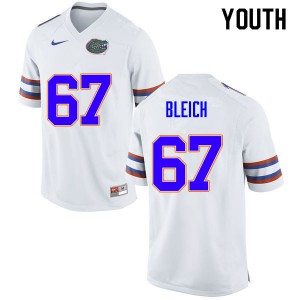 Youth #67 Christopher Bleich Florida Gators College Football Jerseys White 450008-238