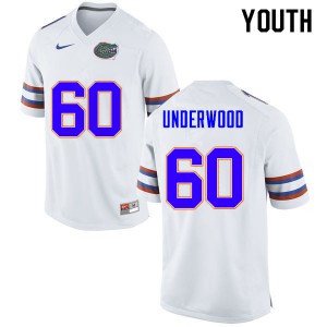 Youth #60 Houston Underwood Florida Gators College Football Jerseys White 842699-968